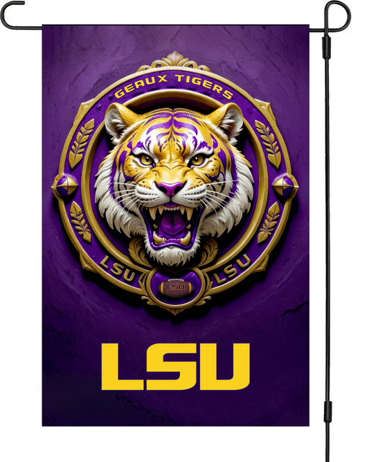 LSU Tigers Garden Flag 12"x18" Double-Sided Geaux Tigers Outdoor Banner Football