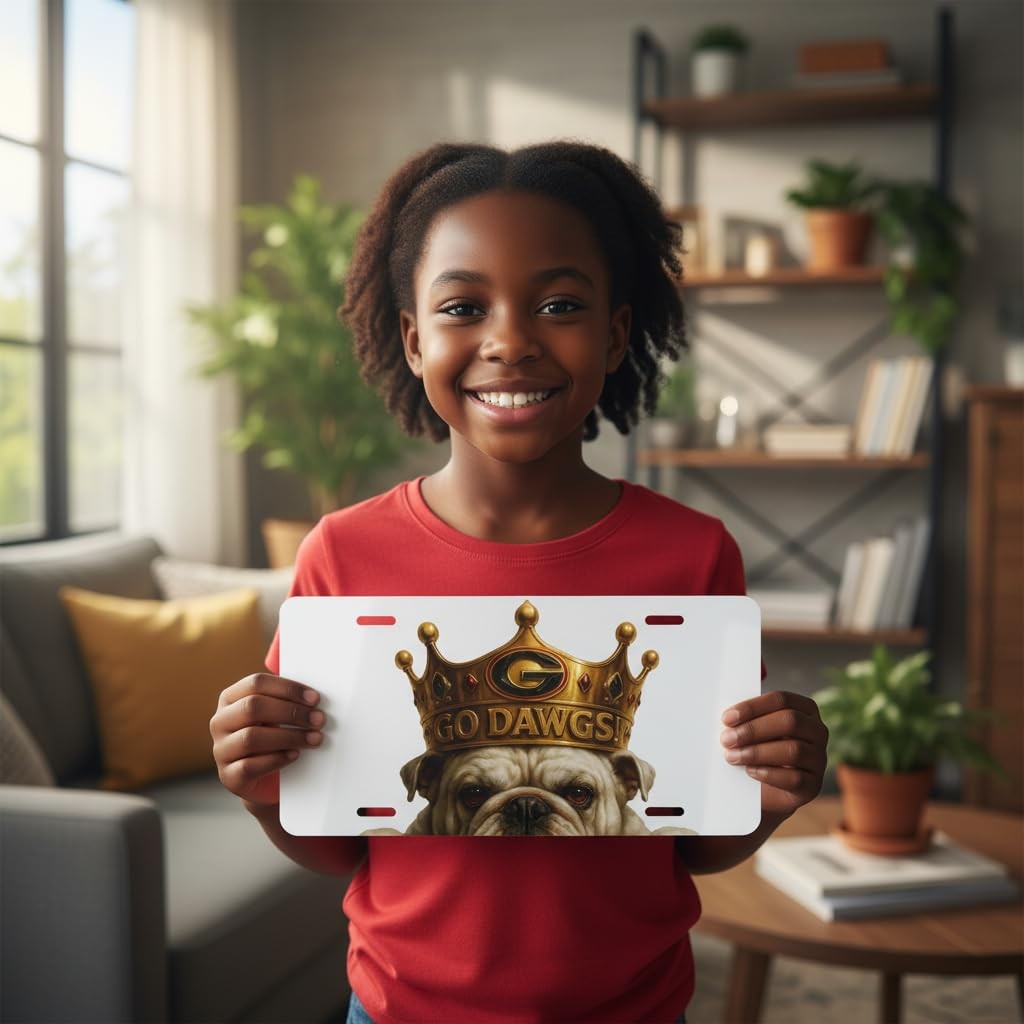 Football Bulldog Fan License Plate | Dawg Dynasty Tag 6"x12" | King UGA Car Tag