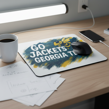 Go Jacks Collegiate Mouse Pad 9.5"x8" THWG Georgia Tech Fan Gift