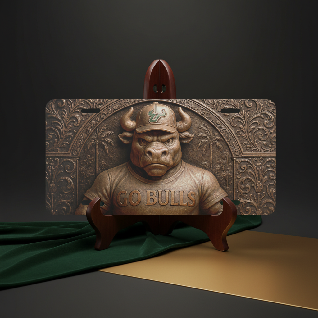 USF Go Bulls Fan License Plate - Flat Metal Car Tag for South Florida