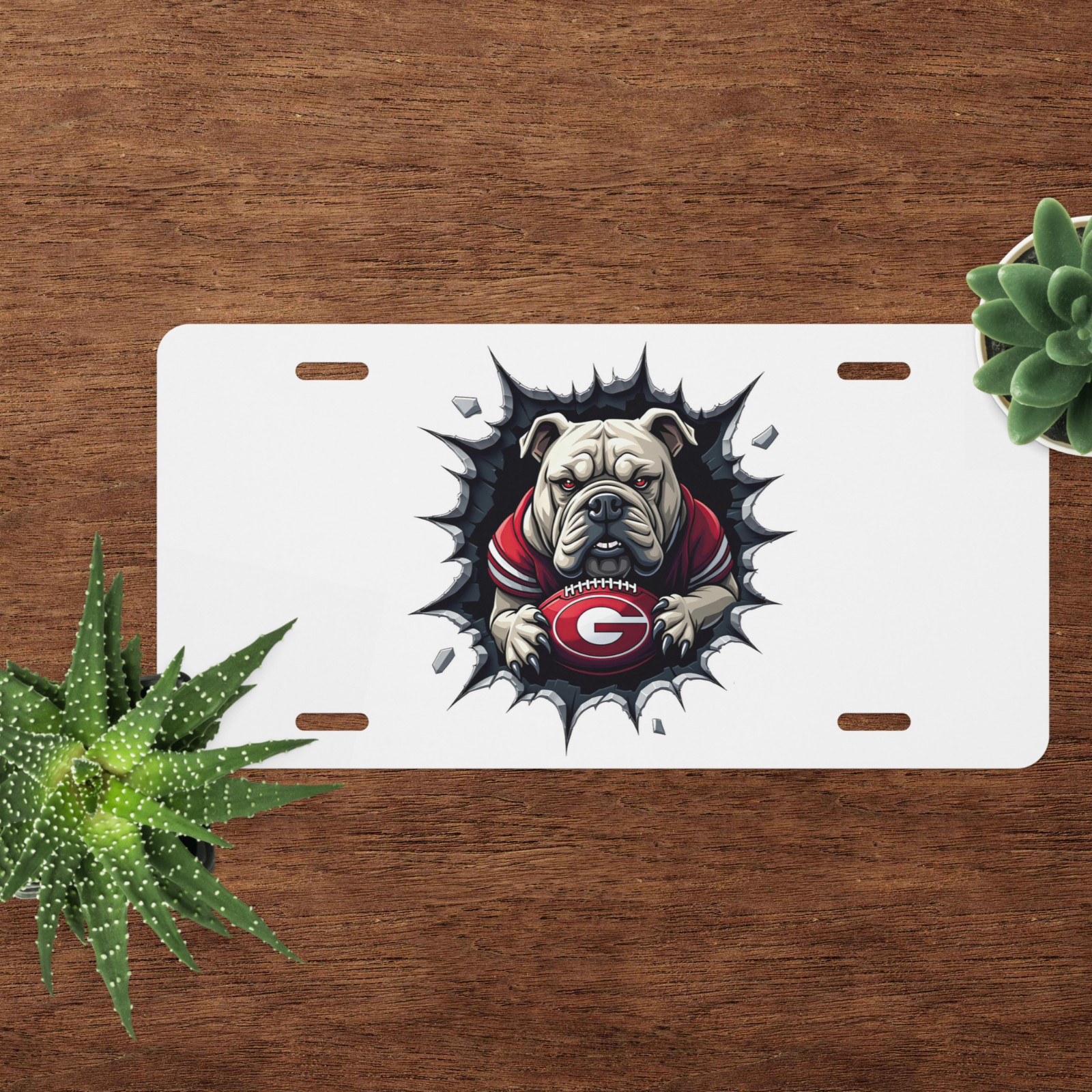 Georgia Bulldogs License Plate Tag 6"x12" | 3D Breakthrough UGA Dog Aluminum - Beyond Lines
