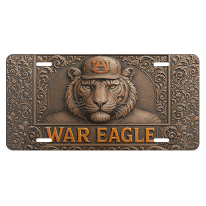 Auburn Tigers License Plate 6"x12" Flat Car Tag | War Eagle Tiger Car Tag