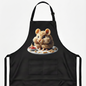 Pasta Animal Chef Apron Black Bib Adjustable Pockets Funny Kitchen Cook Gift