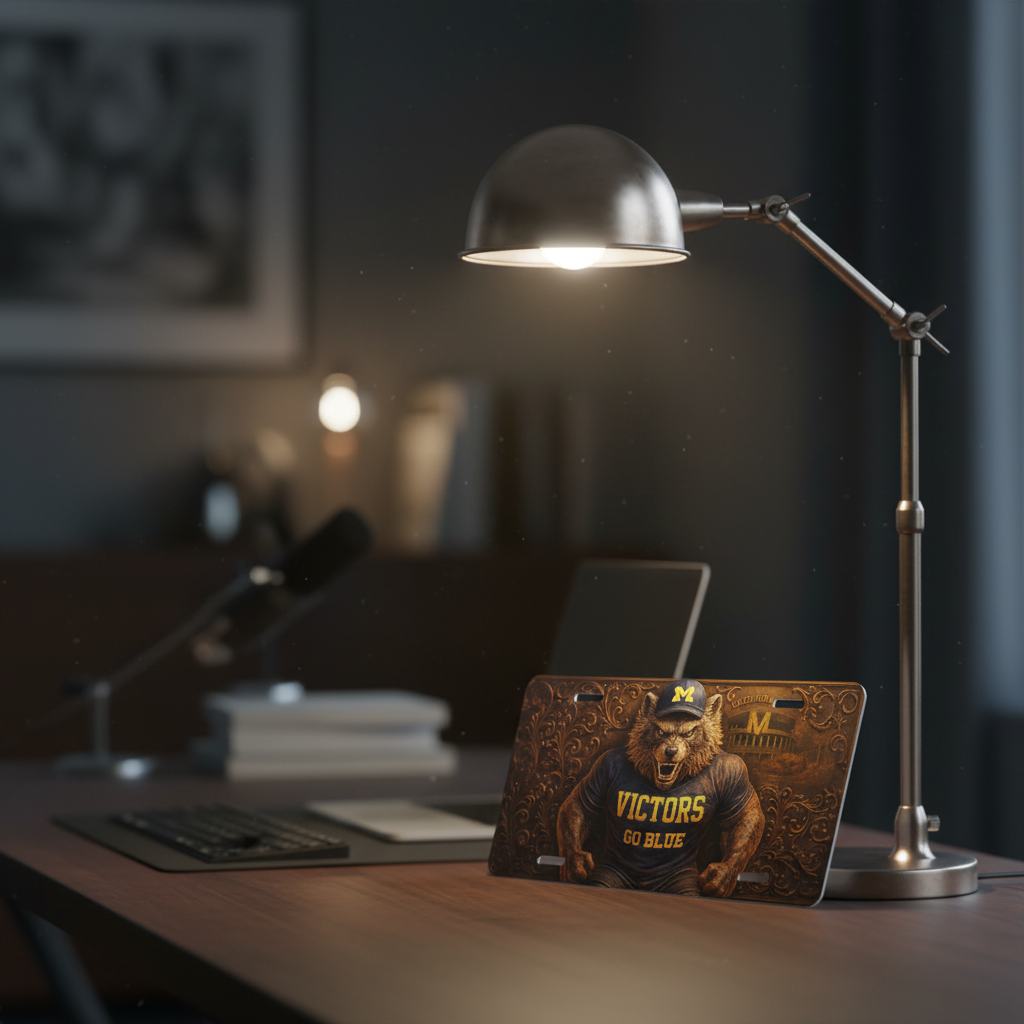 Michigan Wolverines License Plate 6"x12" Aluminum Car Tag | Flat Front Plate