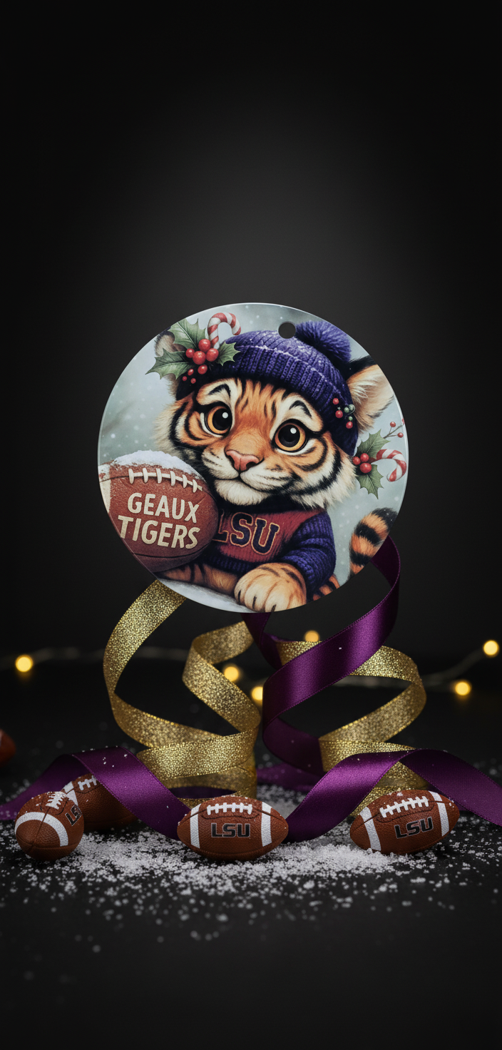 LSU Tigers Christmas Ornament – 3.5" Double‑Sided Christmas Tree Decorations