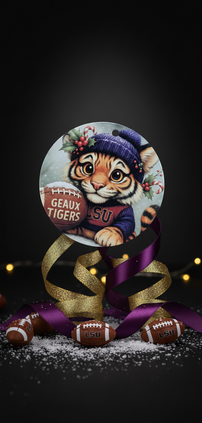 LSU Tigers Christmas Ornament – 3.5" Double‑Sided Christmas Tree Decorations