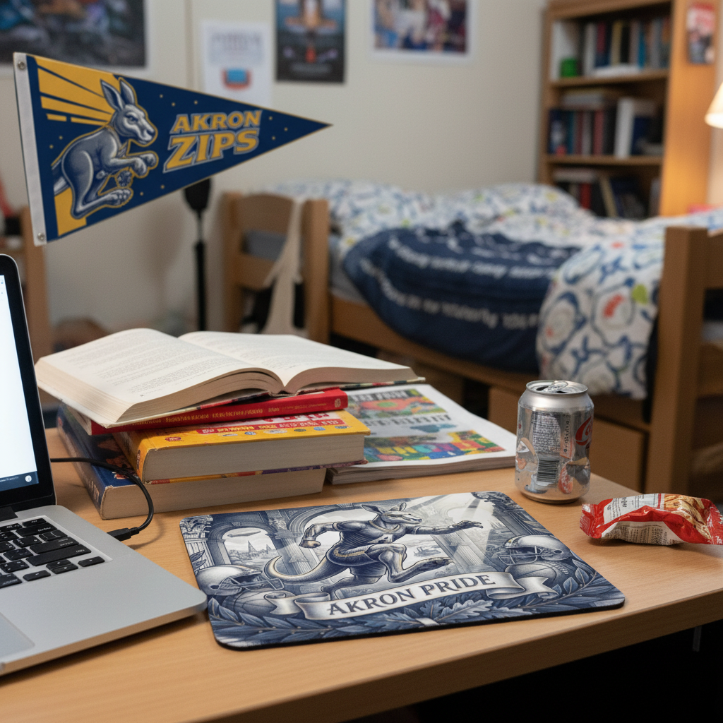 Regal Roo Akron Pride Mouse Pad - 9.5" x 8" Akron Zips Sports Office Desk Mat