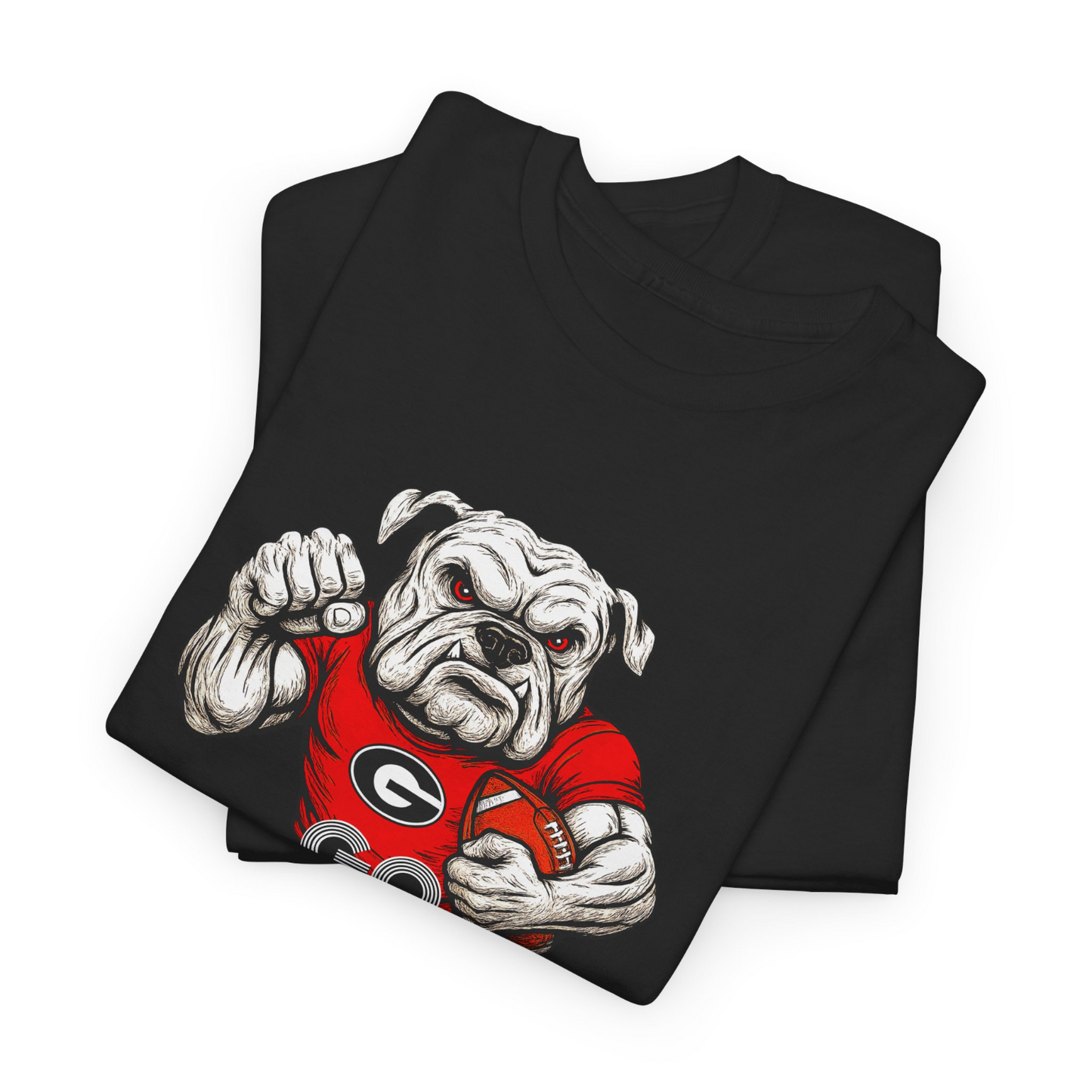 Go Dawgs Bulldog Football Tee Mens Red Classic Fit T-Shirt