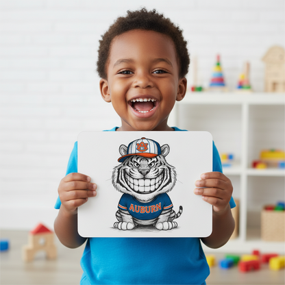 Auburn Tiger Grin Mouse Pad 9.5x8 Inch Standard Rectangular Smooth Surface