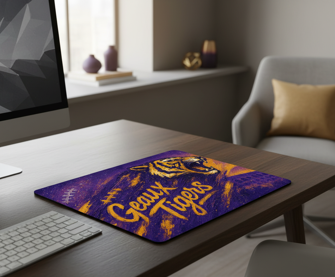 LSU Tigers Mouse Pad – Geaux Tigers Football Desk Mat 9"x7.5"