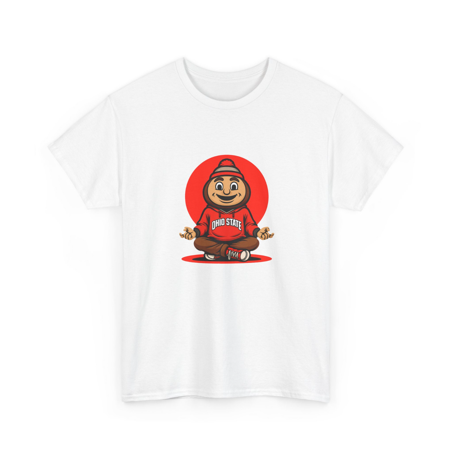 Ohio State Zen Buckeye T-Shirt White Meditative College Fan