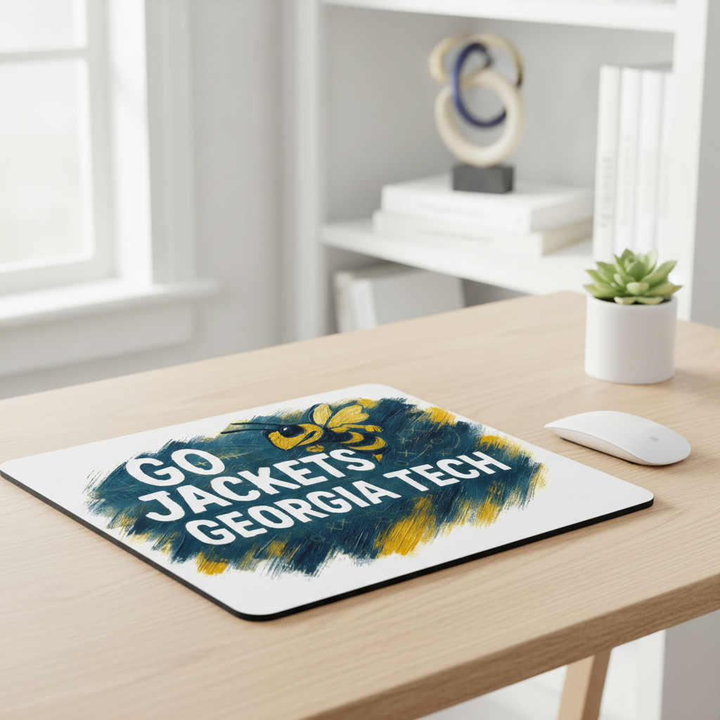 Go Jacks Collegiate Mouse Pad 9.5"x8" THWG Georgia Tech Fan Gift