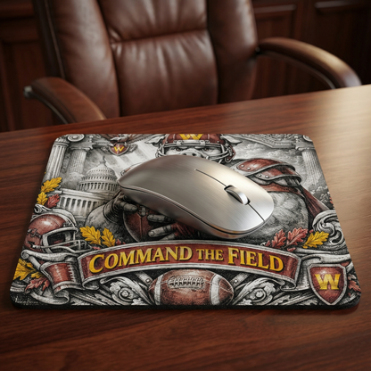 Washington Football Hog Mousepad - Command The Field Vintage Engraving Style Art