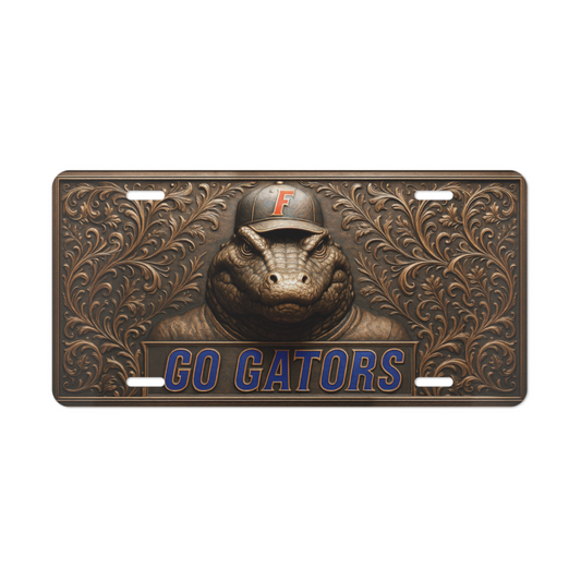 Florida Gators License Plate 6"x12" Aluminum Car Tag | Flat Front Plate for Fans