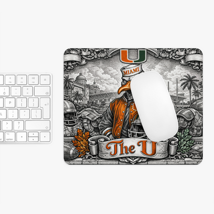 Miami Hurricane 9.5"x8" Mouse Pad Rectangle Non Slip Smooth Surface Gaming Desk