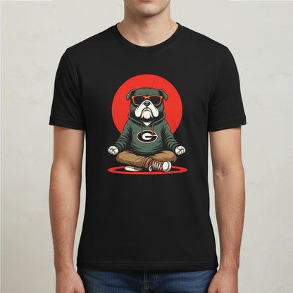 Meditating Bulldog Black Essential T Shirt Funny Graphic Print