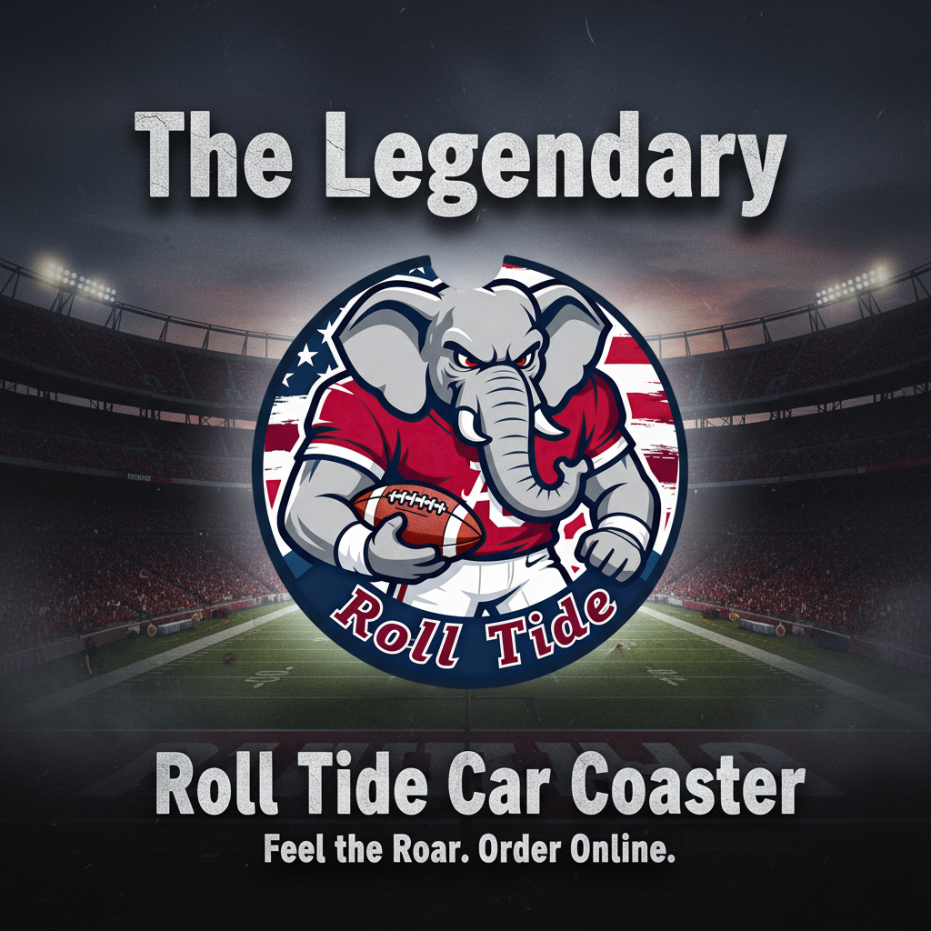 Roll Tide Car Coasters 2-Pack | 2.75" Crimson Elephant Cup Holder Inserts