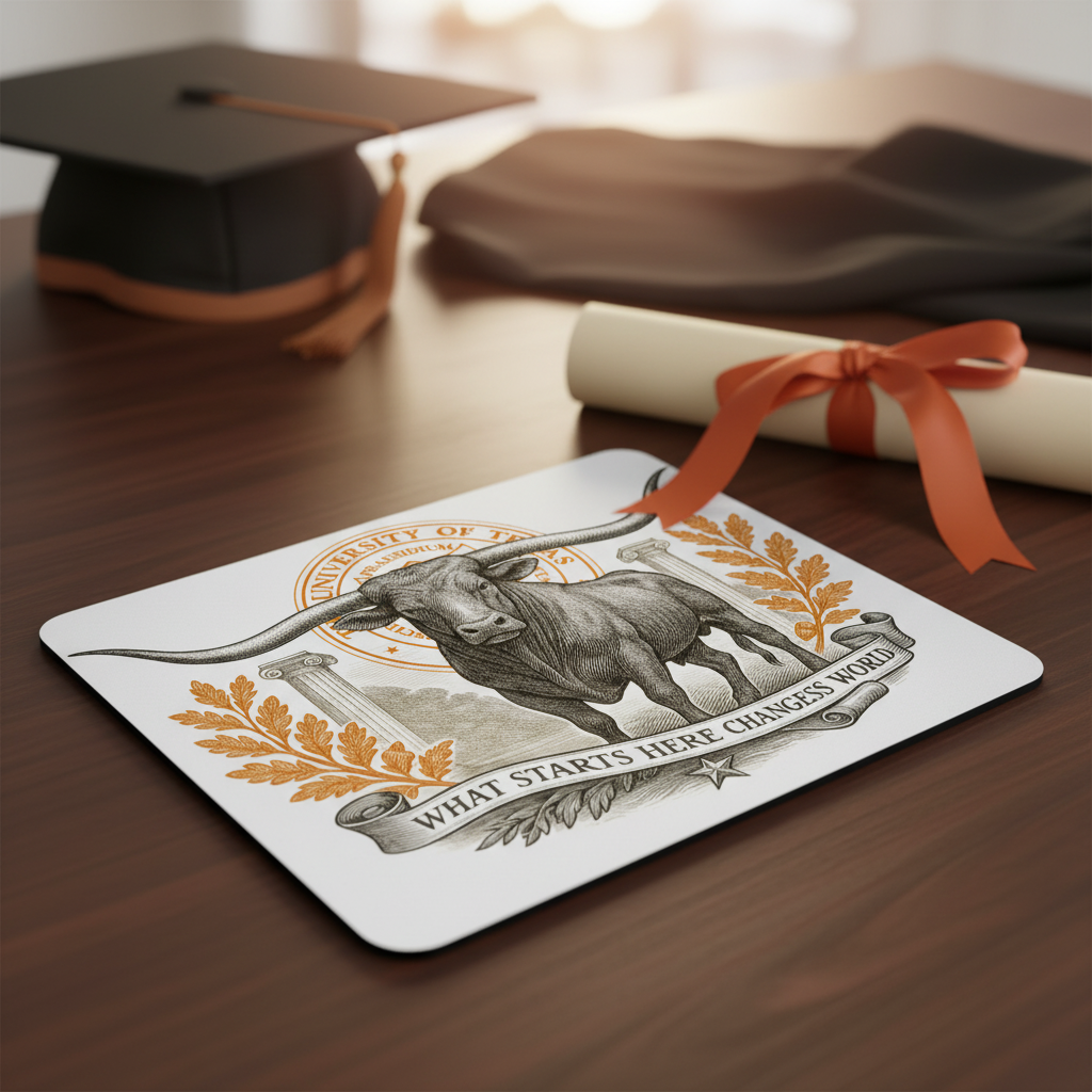 Texas Austin Mouse Pad 9.5"x8" Longhorn Collegiate Fan Gift - Desk Accessory