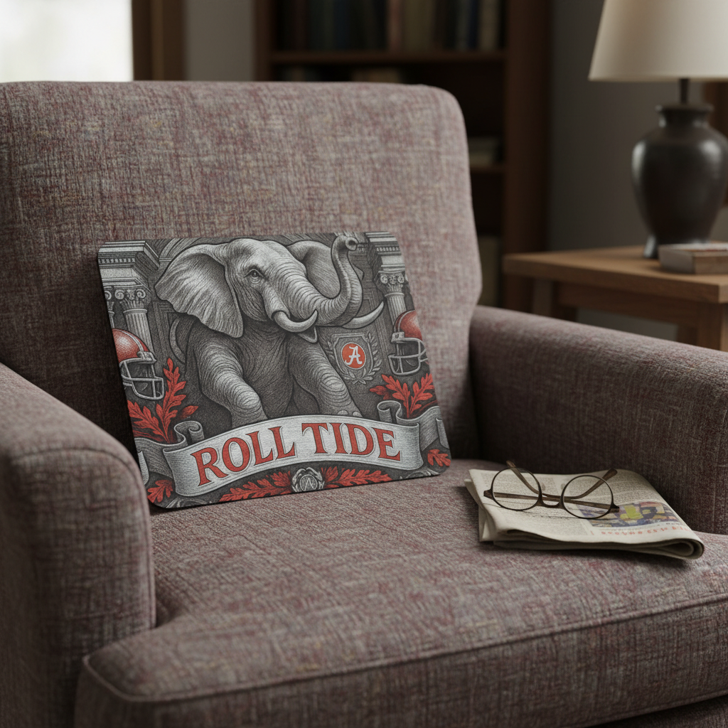 Roll Tide Mouse Pad 9.5"x8" • Crimson & Gray Desk Mat • Non-Slip Gaming Gift