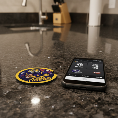 LSU Tigers Car Coasters 2-Pack | Car Cup Holder Inserts Geaux | Waterproof