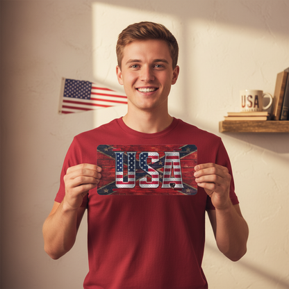 USA Diamond Plate License Plate 6x12 Aluminum Vanity Tag Patriotic USA Flag