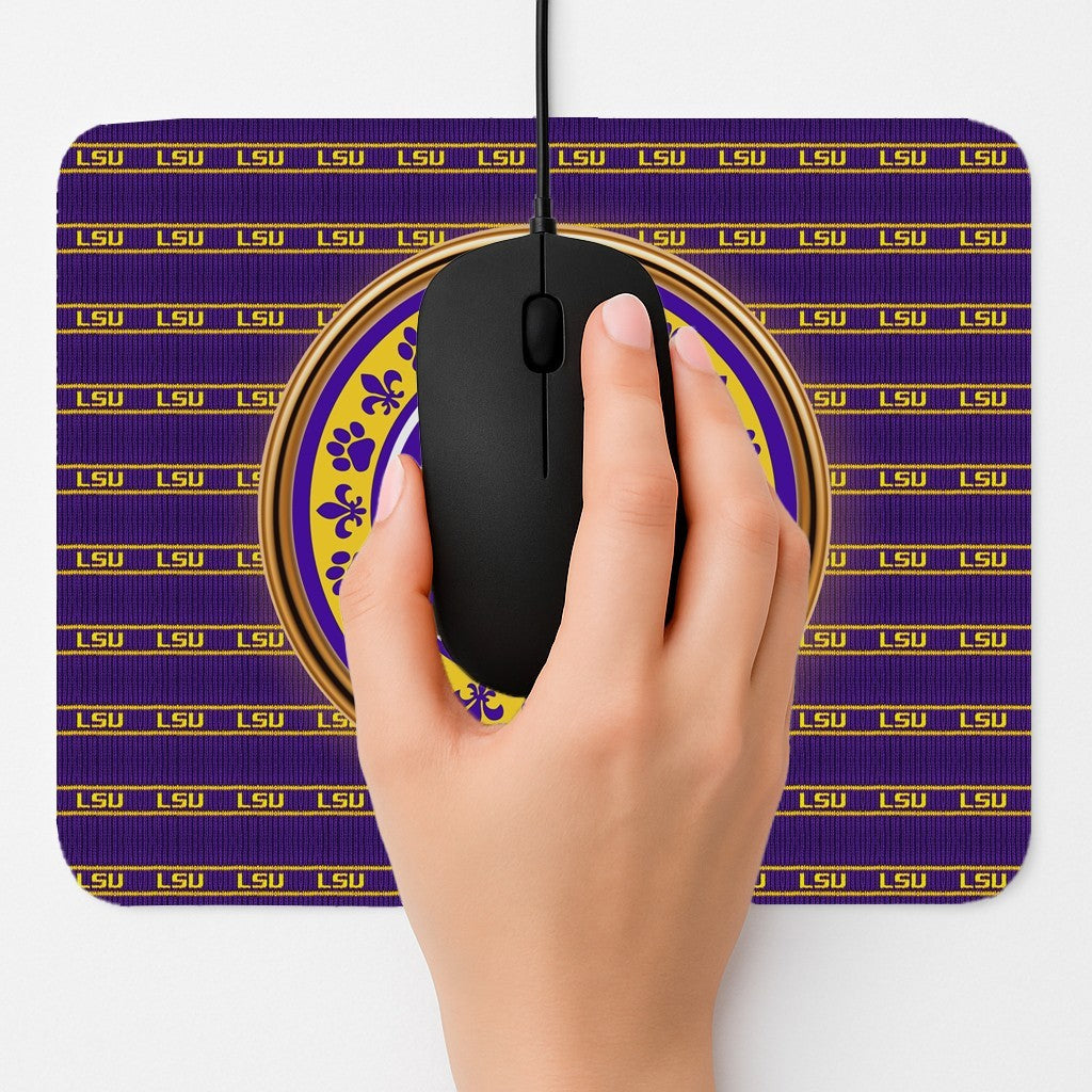 LSU Tigers Mouse Pad 9x7.5" – Non-Slip Football Desk Mat for Office & Gaming