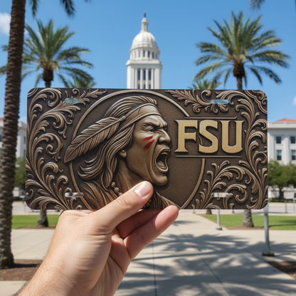 FSU License Plate 6"x12" Aluminum Car Tag | Metal Front Plate for Fans | Flat - Beyond Lines