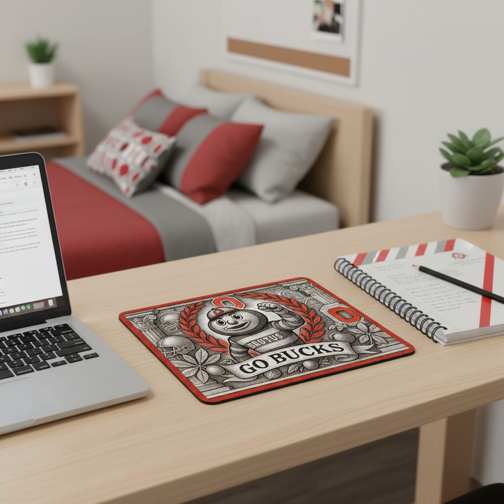 Ohio Buckeyes Mouse Pad 9.5"x8" | Go Buckeyes Desk Mat | Waterproof and Smoth