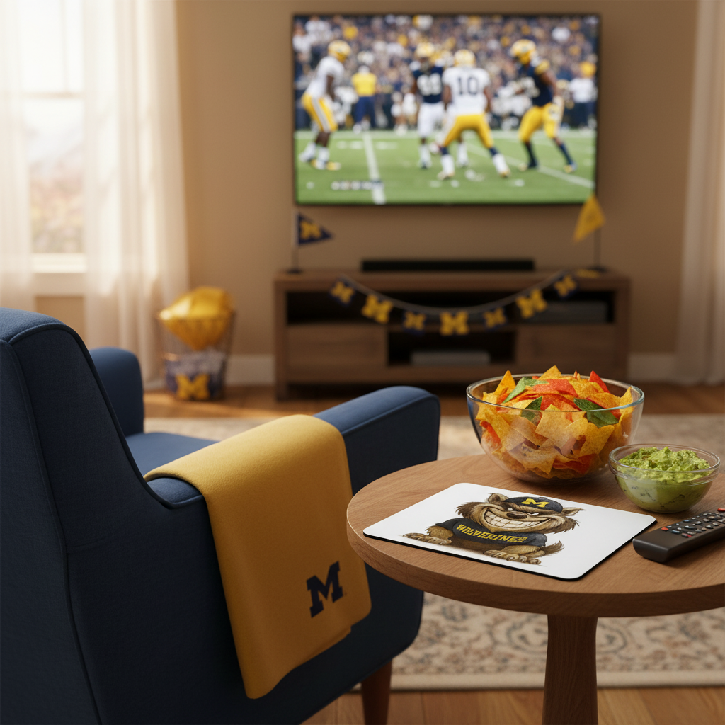 Michigan Wolverines Mouse Pad 9.5"x8" Go Blue Fan Gift - Desk Accessory