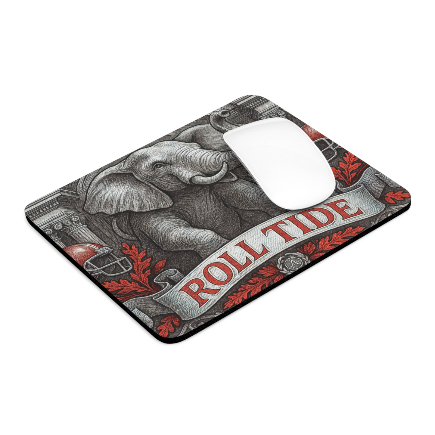 Roll Tide Mouse Pad 9.5"x8" • Crimson & Gray Desk Mat • Non-Slip Gaming Gift