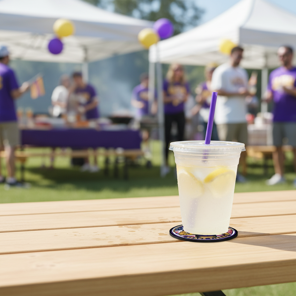 LSU Tigers | 2 Pack Football Geaux USA Flag Car Coaster Set - Cup Holder