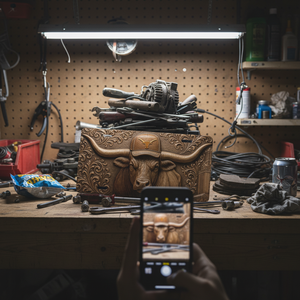 Texas Longhorns License Plate 6"x12" Car Tag | Flat Front Plate for Fans