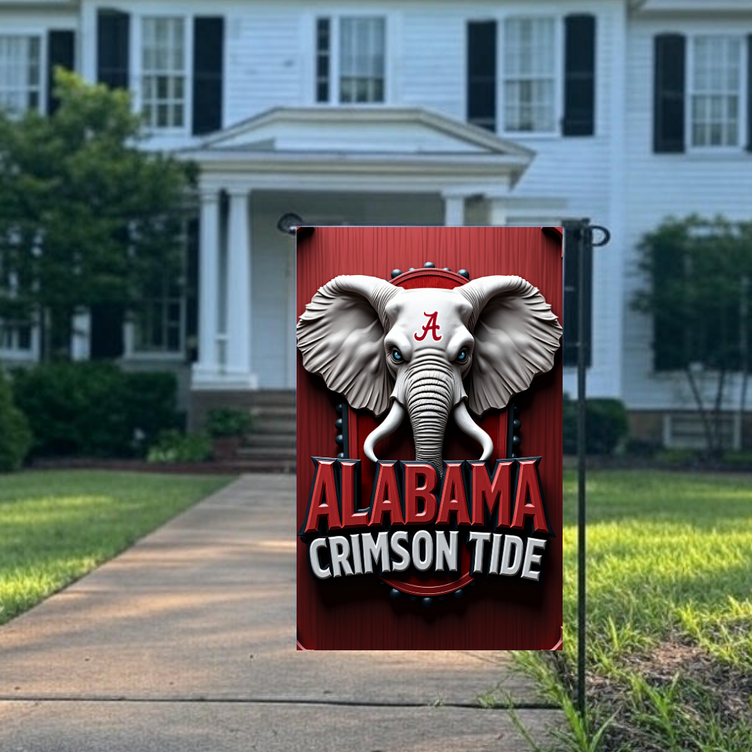 Alabama Crimson Tide Garden Flag 12"x18" Double-Sided Yard Decor - Roll Tide