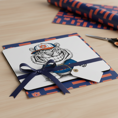 Auburn Tiger Grin Mouse Pad 9.5x8 Inch Standard Rectangular Smooth Surface