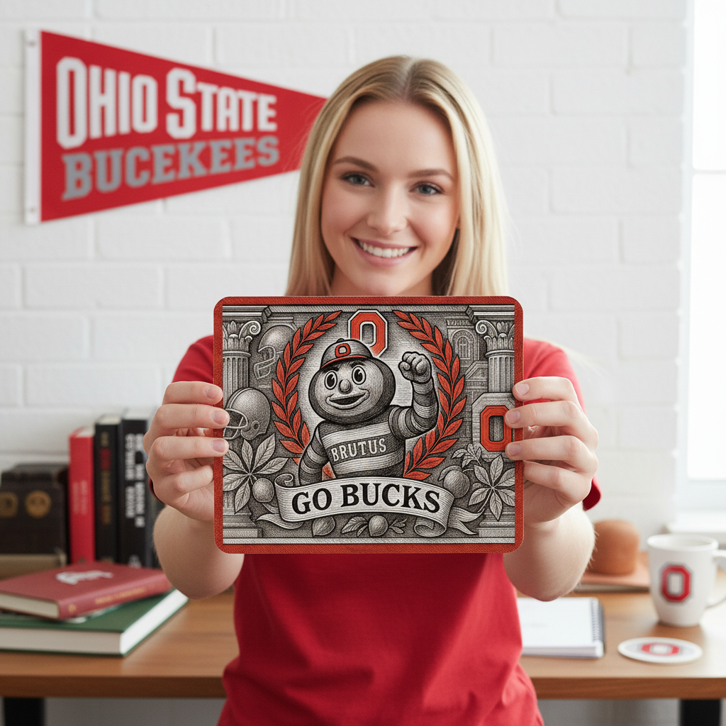 Ohio Buckeyes Mouse Pad 9.5"x8" | Go Buckeyes Desk Mat | Waterproof and Smoth