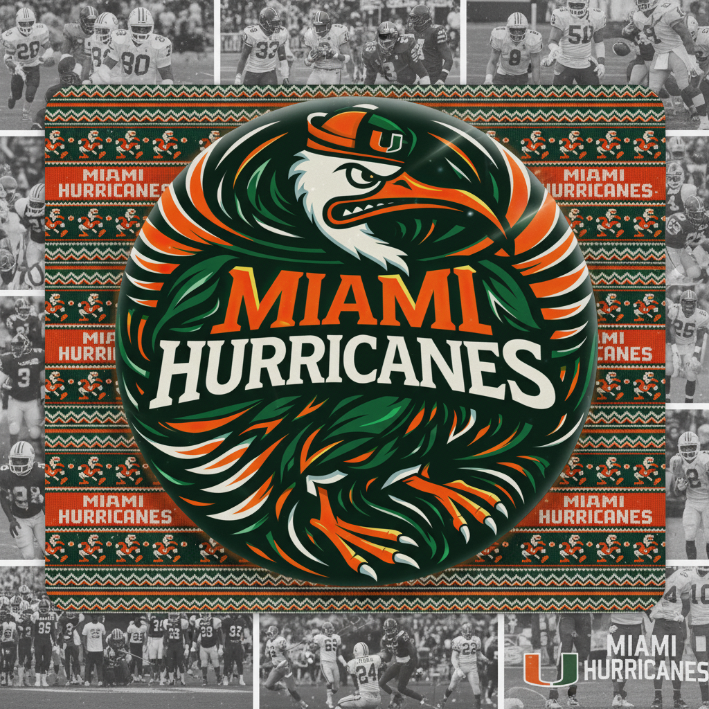 Miami Hurricanes Mouse Pad - The U Design 9.5"x8" | Go Dawgs! UGA Fan Gift