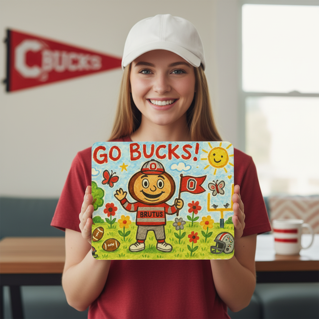 Go Bucks! Fun Kids Mouse Pad for Young Fans - Vibrant Desktop Accessory, 9.5"x8"