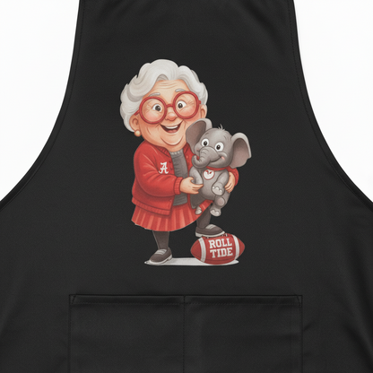 Alabama Crimson Tide Fan Apron - Black Polyester Cooking BBQ Gift with Pockets