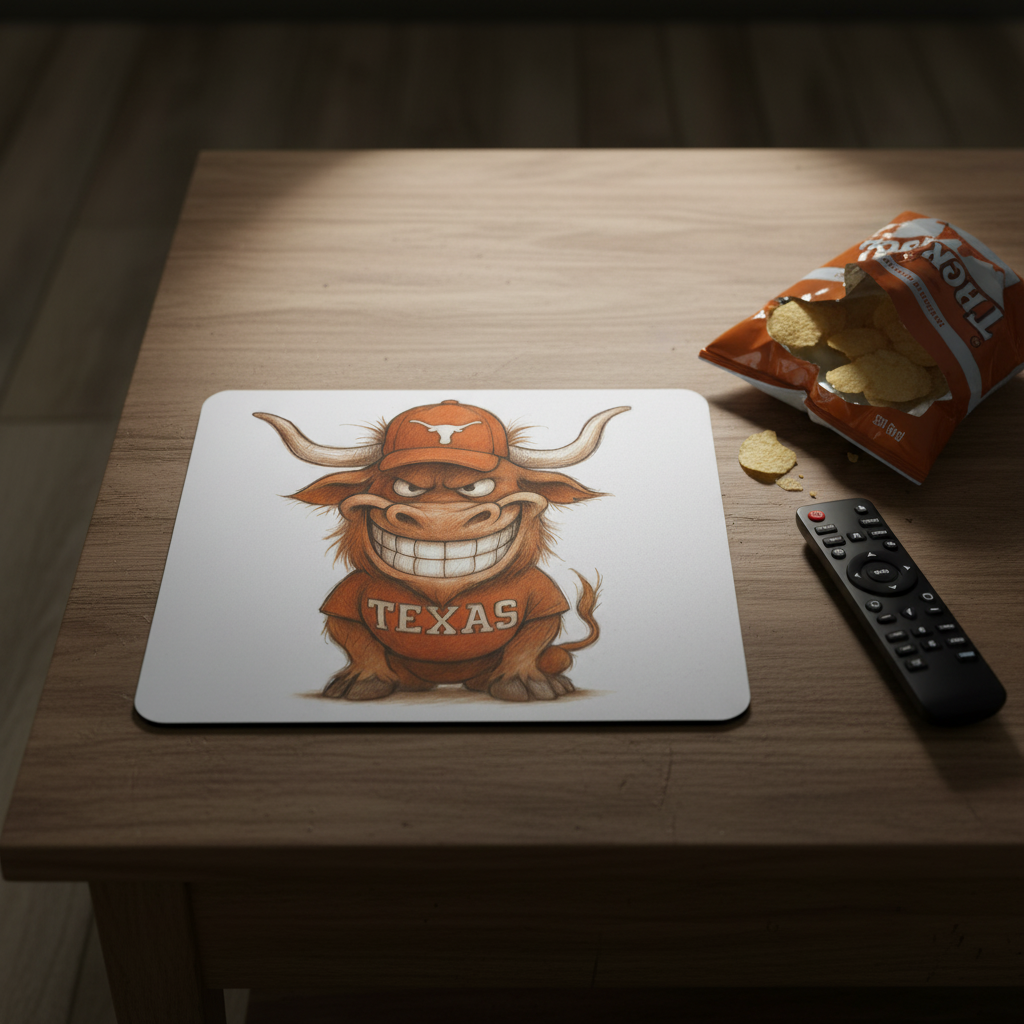 Texas Longhorns Mouse Pad 9.5"x8" Hook 'em Horns Fan Gift - Desk Accessory
