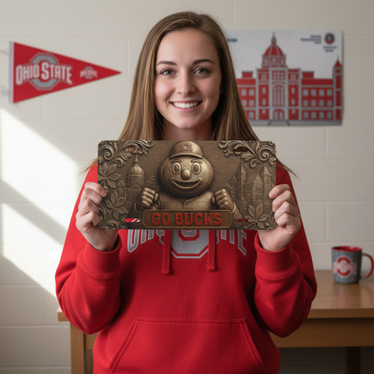 Go Buckeyes License Plate 6"x12" Car Tag | Front Plate for Fans | Not Embossed
