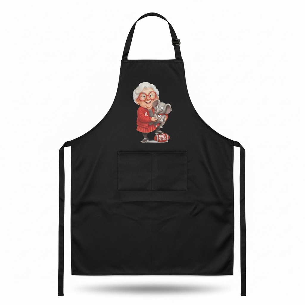 Alabama Crimson Tide Fan Apron - Black Polyester Cooking BBQ Gift with Pockets