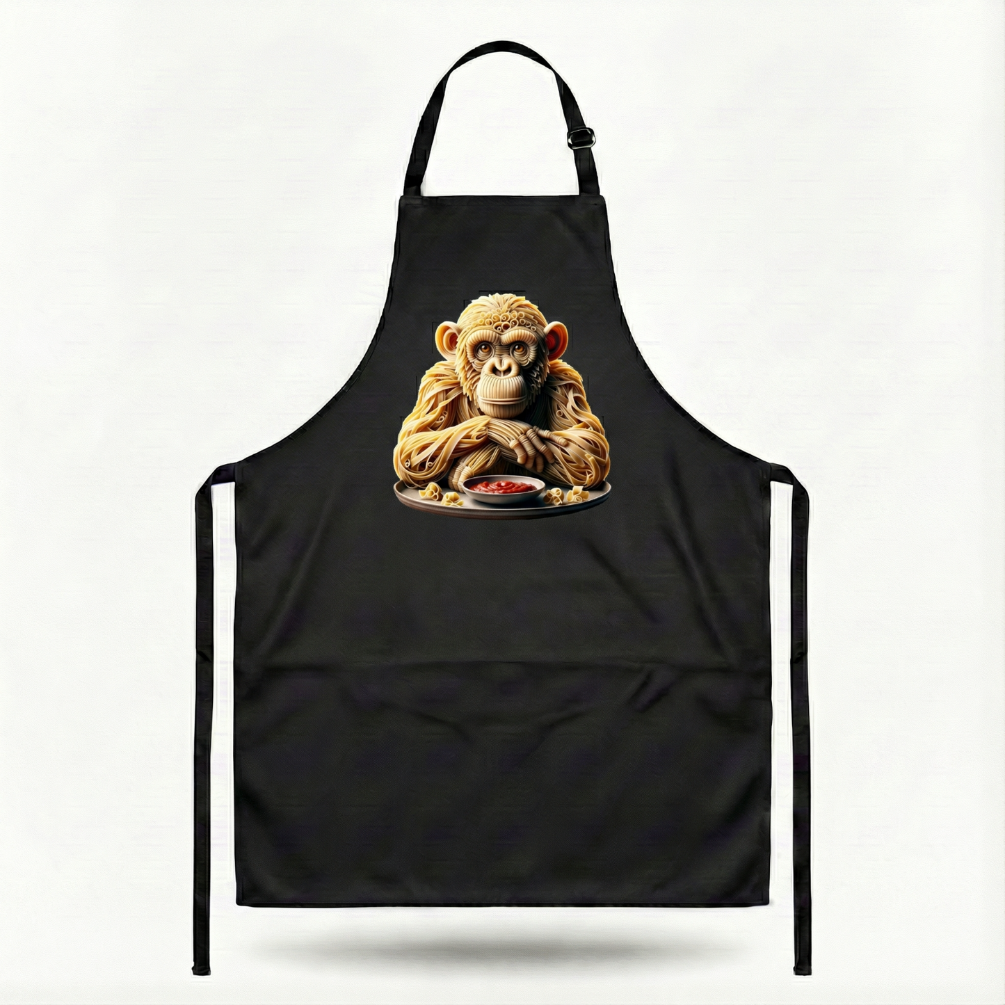 Pasta Animal Chef Apron Black Bib Adjustable Pockets Funny Kitchen Cook Gift