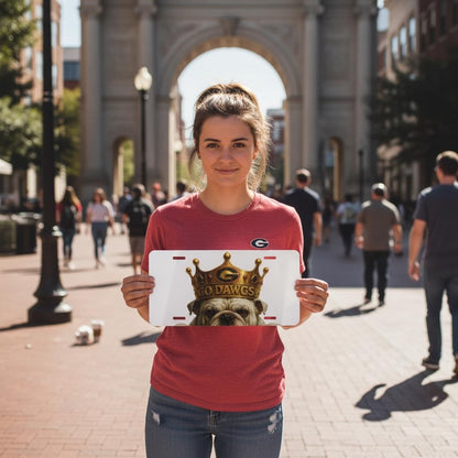 Football Bulldog Fan License Plate | Dawg Dynasty Tag 6"x12" | King UGA Car Tag