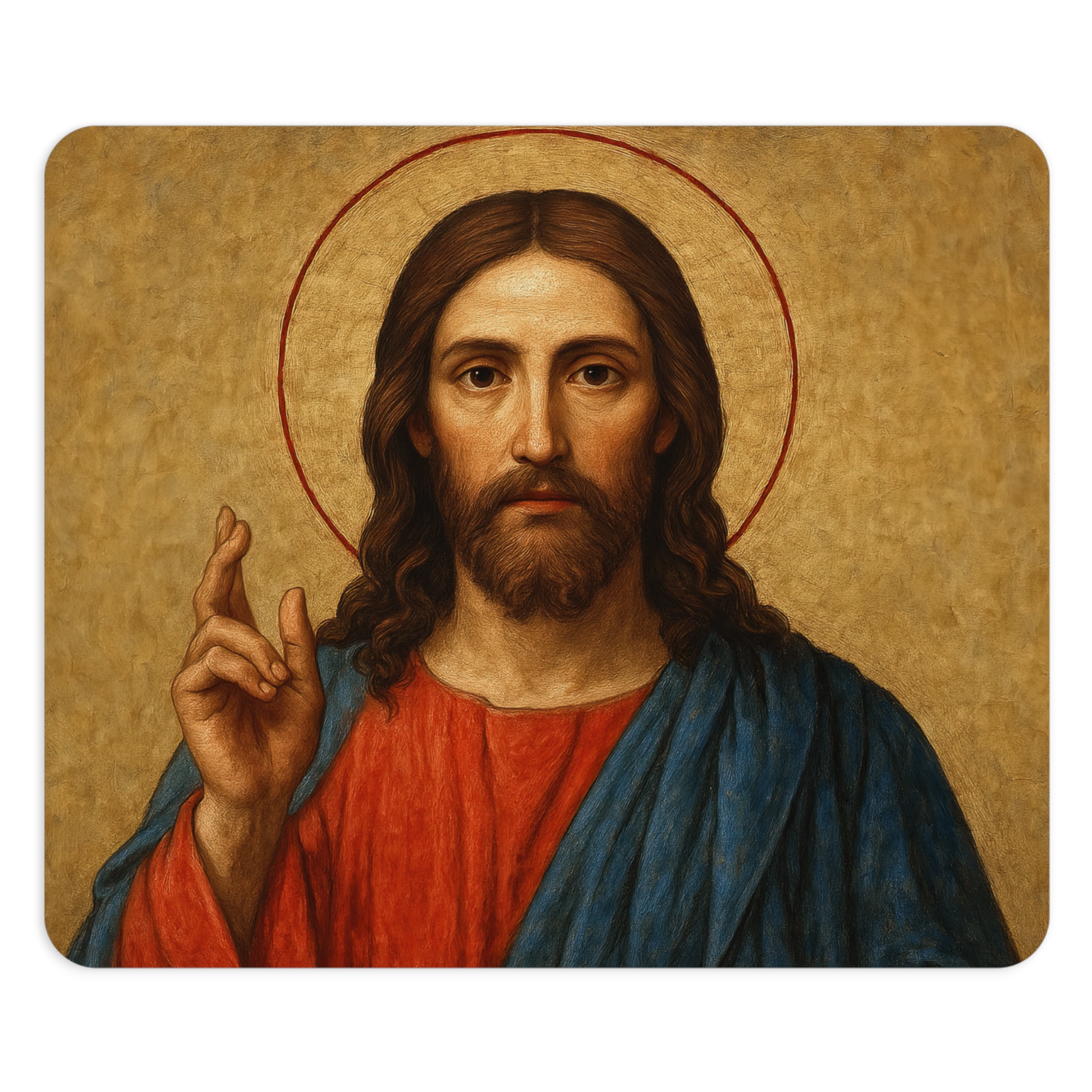 Jesus Christ Icon Art – Divine Inspiration Desk Accessory Gift - Mouse Pad 9.5x8