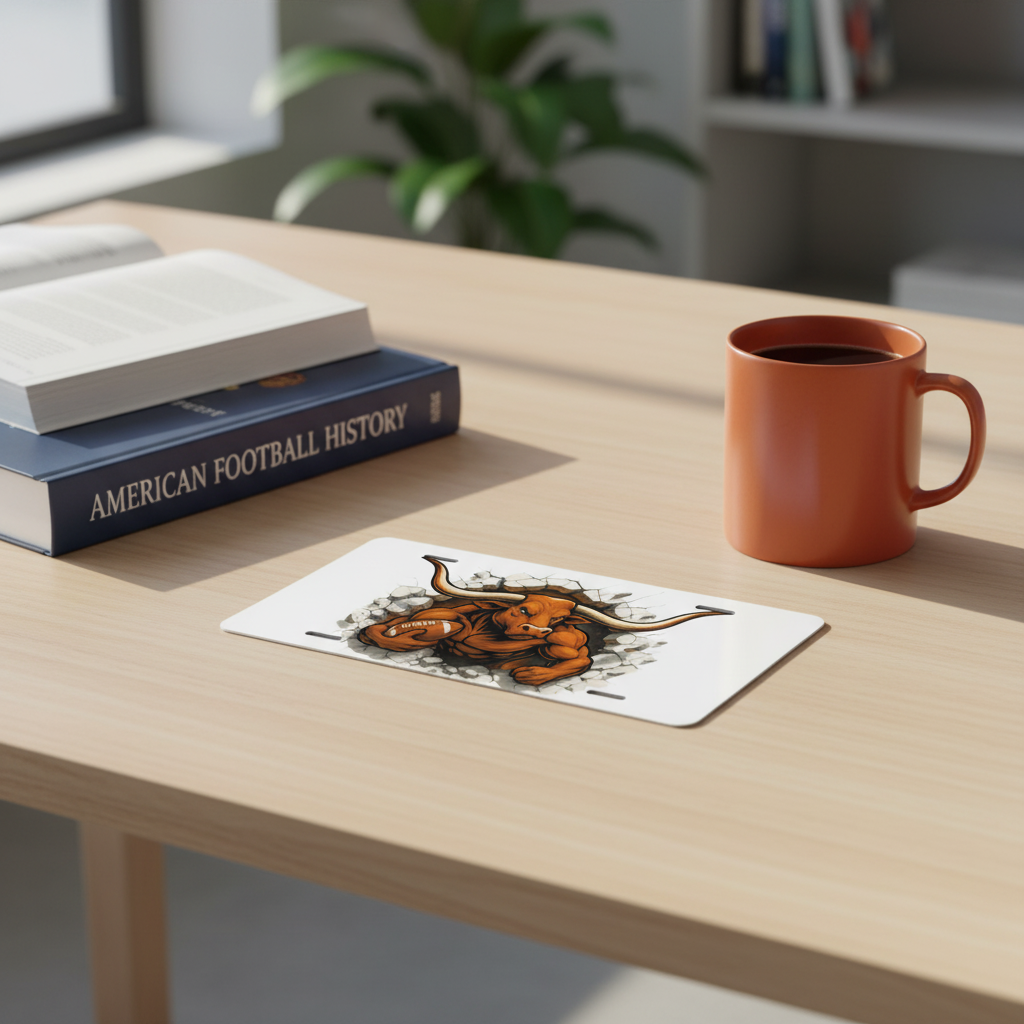 Texas Longhorns License Plate 6"x12" Car Tag | Front Plate for Hook 'em Fans