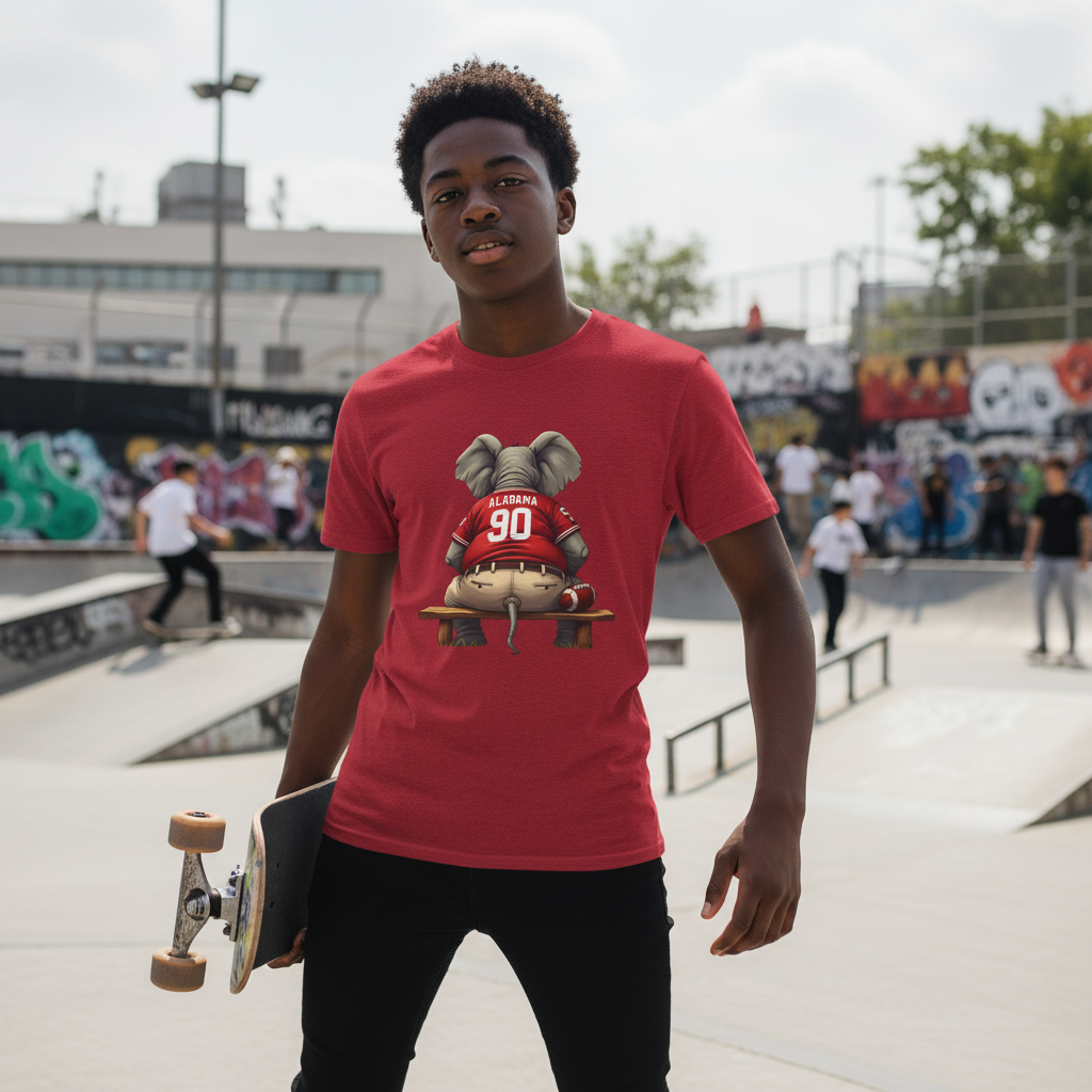 Alabama Football Elephant T-Shirt Roll Tide Game Day Mens Womens Comfort Casual