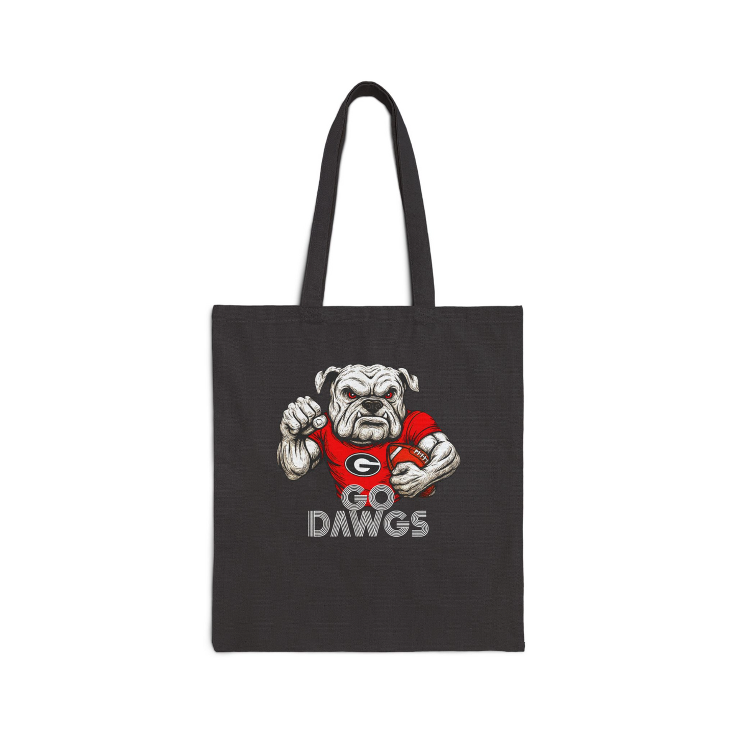 Go Dawgs Bulldogs Spirit Tote Bag Black 15x16 inch Durable Cotton Canvas