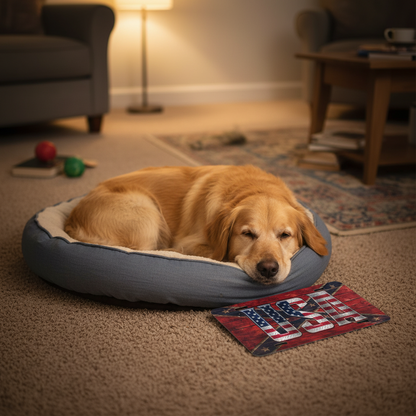 USA Diamond Plate License Plate 6x12 Aluminum Vanity Tag Patriotic USA Flag