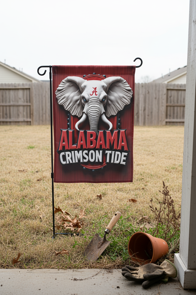 Alabama Crimson Tide Garden Flag 12"x18" Double-Sided Yard Decor - Roll Tide