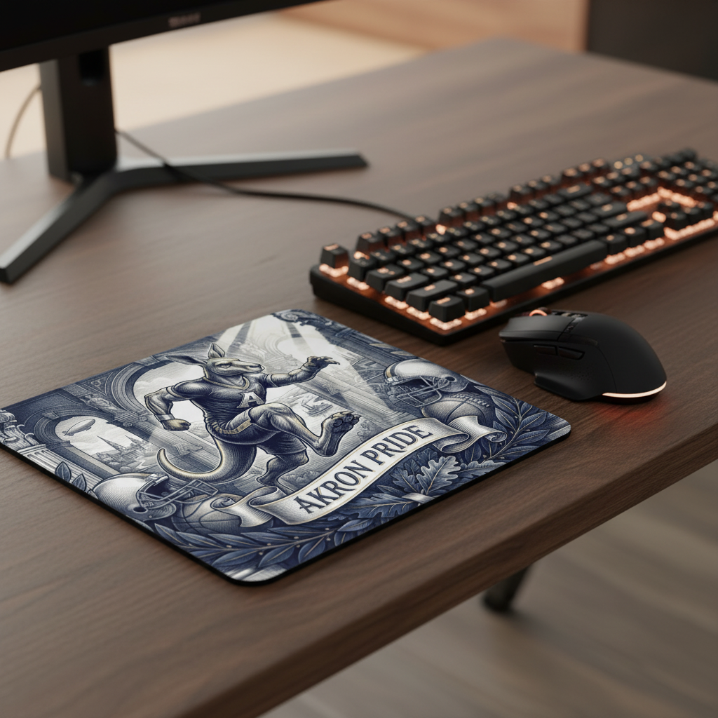 Regal Roo Akron Pride Mouse Pad - 9.5" x 8" Akron Zips Sports Office Desk Mat